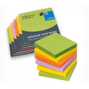 Bloček samolepiaci 76x76 kocka SPRING neón