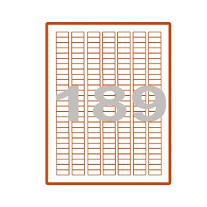 Etikety A4 farebné 25,4x10mm (189) červené