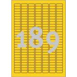Etikety A4 farebné 25,4x10mm (189) žlté