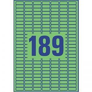 Etikety A4 farebné 25,4x10mm zelené