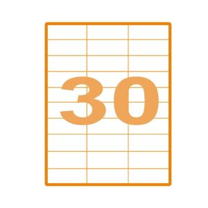 Etikety A4 farebné 70x29,6mm neón oranžové