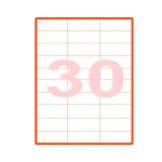 Etikety A4 farebné 70x29,6mm neón červené