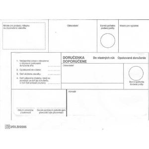 Obálky B6 DVR opakované doručenie