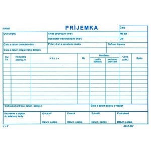 Príjemka A5 samo prepisovacia