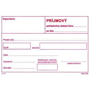 Príjmový pokladničný doklad bez DPH samoprepis