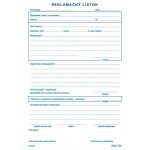 Reklamačný list A5 samo prepisovací