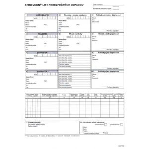 Sprievodný list nebezp. odpadov