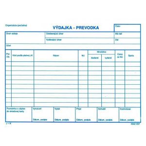 Výdajka-prevodka A5 samoprepis bez DPH