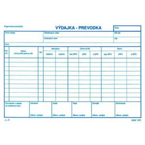 Výdajka-prevodka A5 samoprepis s DPH