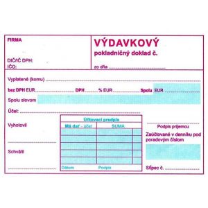 Výdavkový pokladničný doklad s DPH - samoprepis