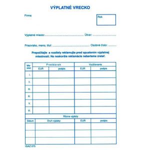 Výplatné vrecko A6