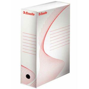 Archívny box 100mm Esselte biela/červená