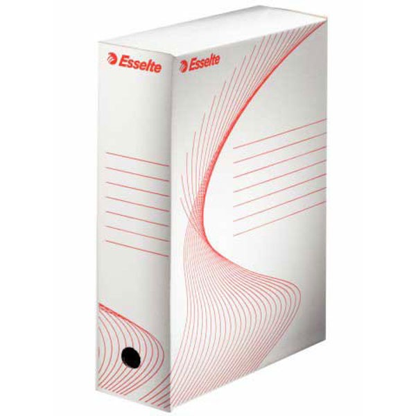 Archívny box 100mm Esselte biela/červená