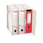 Archívny box na zakladač Esselte biela/červená