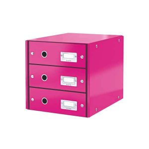 Zásuvkový box Click-N-Store 3 zásuvky ružový