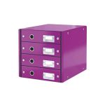 Zásuvkový box Click-N-Store 4 zásuvky fialový