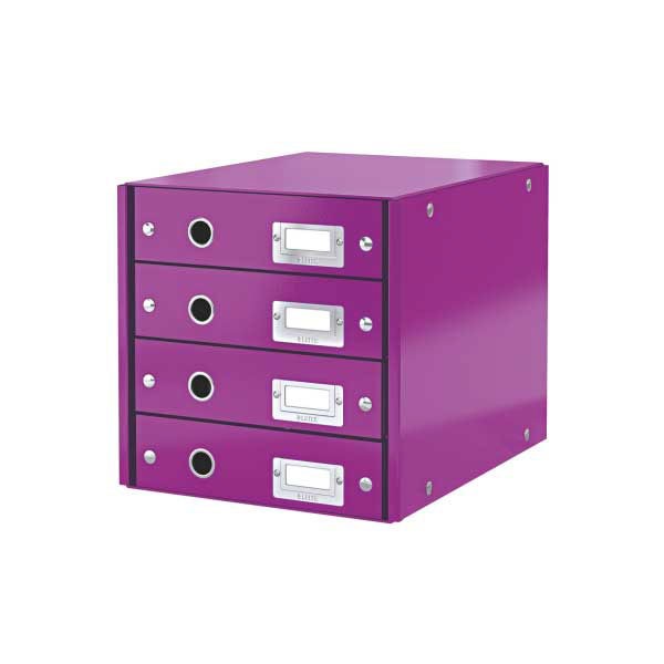 Zásuvkový box Click-N-Store 4 zásuvky fialový