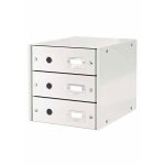 Zásuvkový box Leitz Click & Store s 3 zásuvkami biely