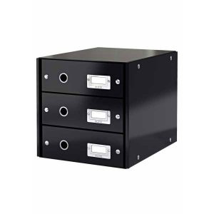 Zásuvkový box Leitz Click & Store s 3 zásuvkami čierny