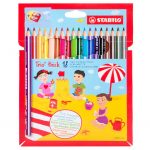 Farbička STABILO Trio, hrubé farbičky 18 ks Puzdro so strúhatkom