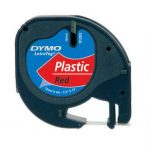 Páska do Dymo Letra Tag 12mmx4m plastová červená