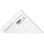 Pravítko trojuholník plastový s ryskou 45°/177, číry