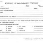 Sprievodný list na ultrazvuk.vyšetr. A5