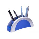 Stojan na perá - strieborný/modrý