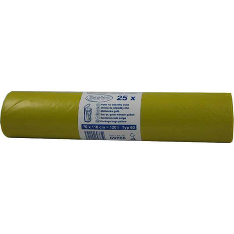 Vrecia na odpad 120l 70x110cm/25 ks 60mic žlté