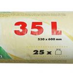 Vrecia na odpadky zaťah. 35l/25ks 14my,53x60cm zelené, HDPE ALUFIX