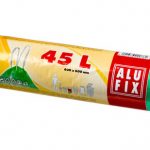 Vrecia na odpadky zaťah. 45l/20ks 14my,60x60cm zelené, HDPE ALUFIX
