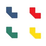 Páska PVC, Tarifold, štítok na podlahu, tvar L, 100x50 mm - červená/10ks