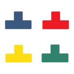 Páska PVC, Tarifold, štítok na podlahu, tvar T, 150x50mm - modrá/10ks