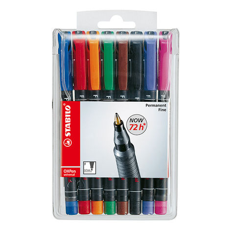 Popisovač permanentný STABILO OHPen universal permanent puzdro / 8 farieb (F)